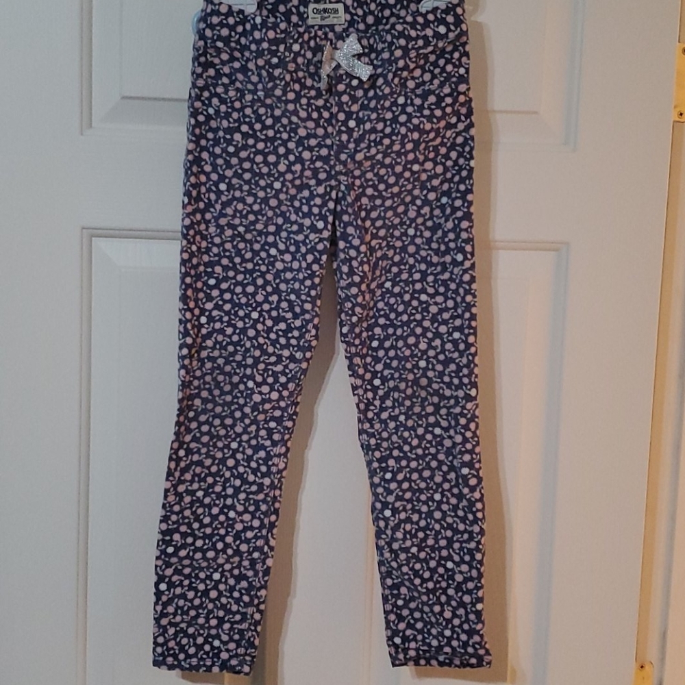 Girls Osh Kosh Crushed Velvet Floral Pants